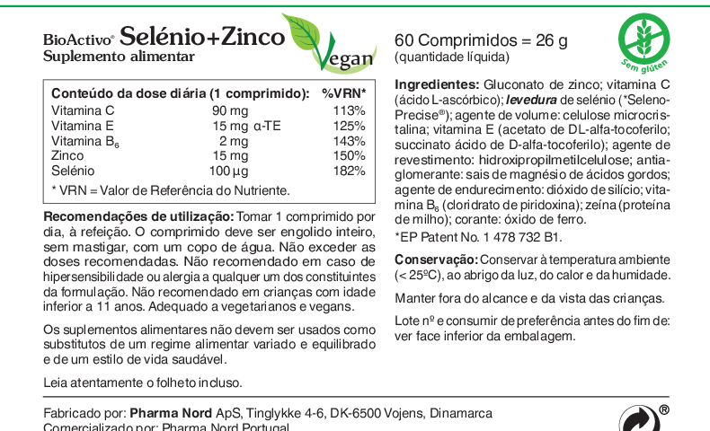 Selénio+Zinco - BioActivo Selénio+Zinco da PharmaNord