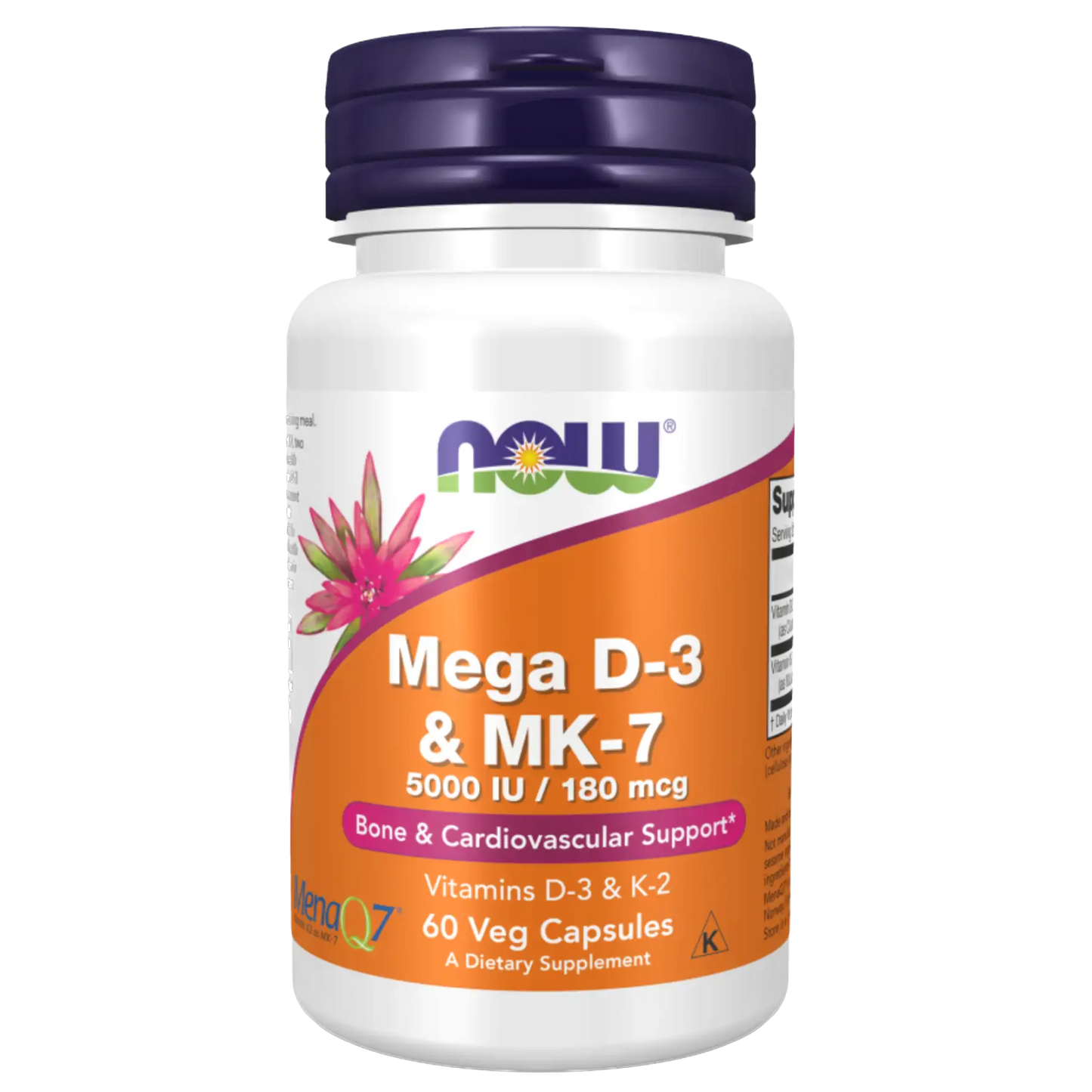Vitamina D3 5000IU e K2 (MK-7) - Mega D-3 & MK-7 da Now Foods