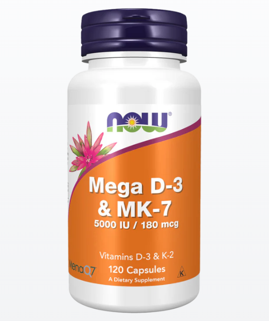 Vitamina D3 5000IU e K2 (MK-7) - Mega D-3 & MK-7 da Now Foods
