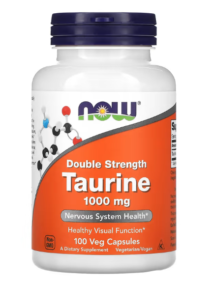 Taurina - Taurine Double Strength 1000 mg da NOW Foods (100 cápsulas vegetais))