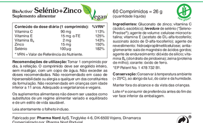 Selénio+Zinco - BioActivo Selénio+Zinco da PharmaNord