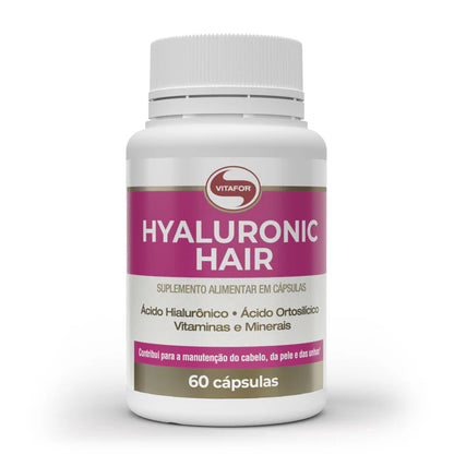 Ácido Hialurónico - Hyaluronic Hair 100mg da Vitafor (60 Comprimidos)