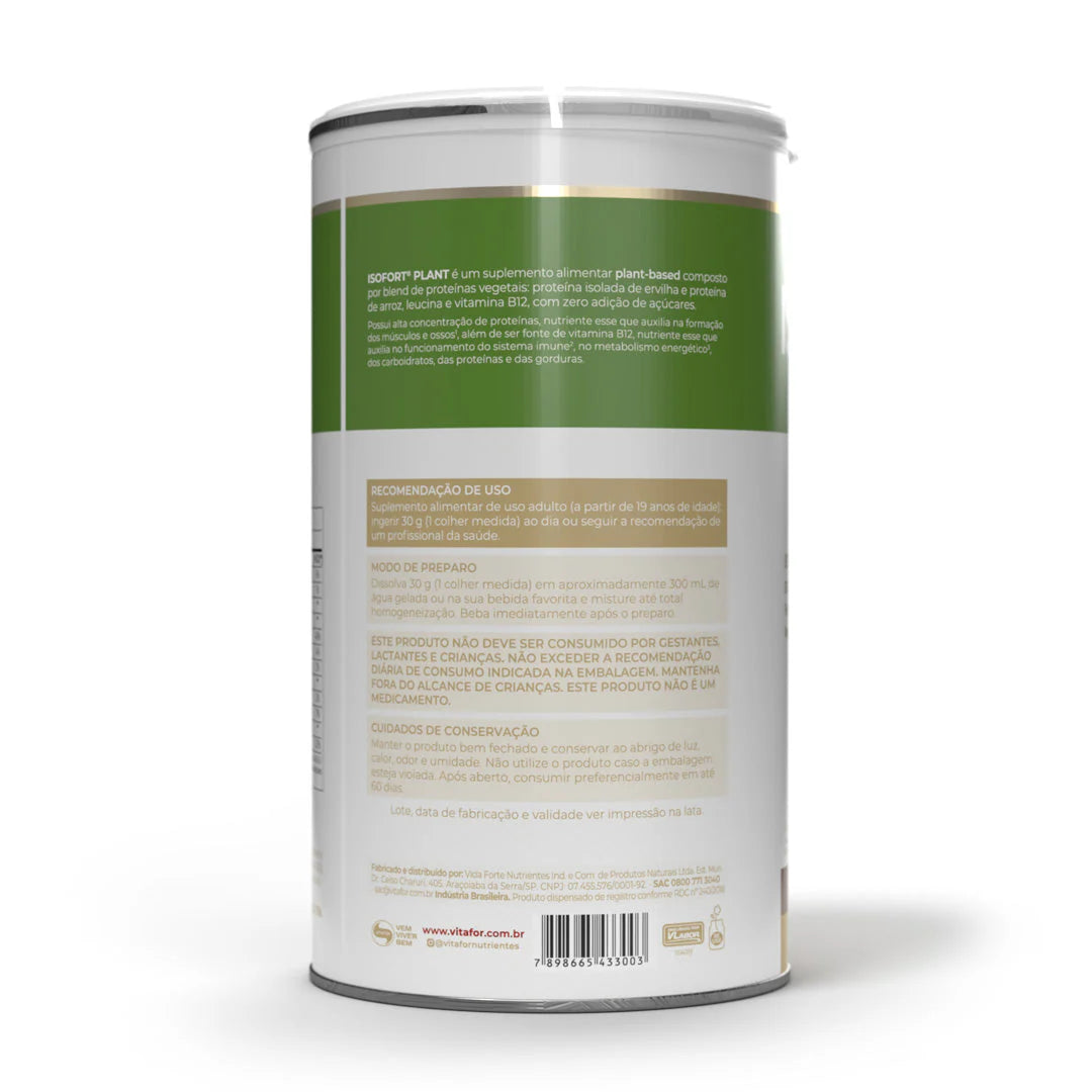 Proteína Vegetal - Isofort plant, 24g de proteína da Vitafor (Pote 450g)