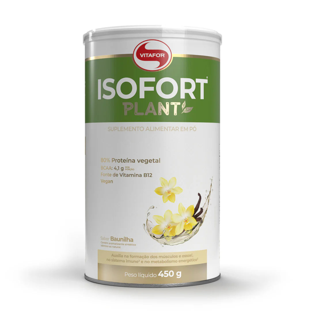 Proteína Vegetal - Isofort plant, 24g de proteína da Vitafor (Pote 450g)