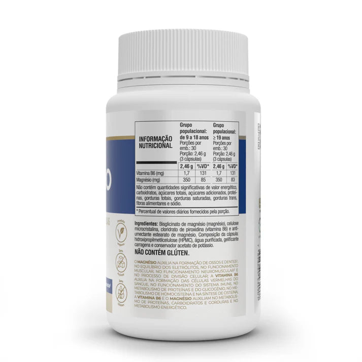 Mineral Bisglicinato de Magnésio - Magnésio Plus 350mg da Vitafor (90 Cápsulas)