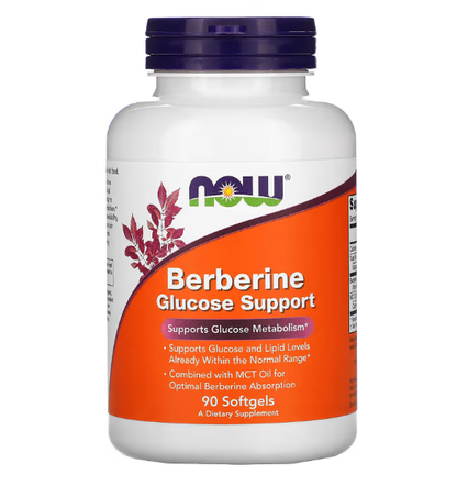 Berberina - Berberine Glucose Support da Now Foods (90 cápsulas moles)