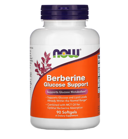 Berberina - Berberine Glucose Support da Now Foods (90 cápsulas moles)