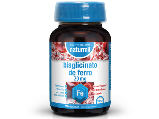 Mineral Bisglicinato de ferro 20mg da Naturmil (90 comprimidos)