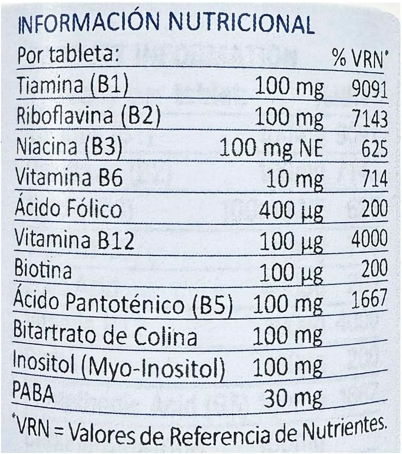 Vitaminas do complexo B - Vitamin B-100 Complex da Lamberts (60 comprimidos)