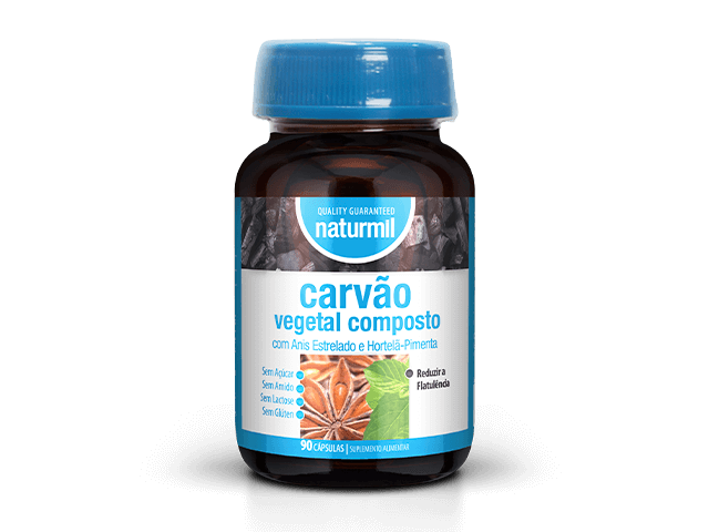 Carvão Vegetal Ativado - Carvão Vegetal Composto da Naturmil (90 cápsulas)