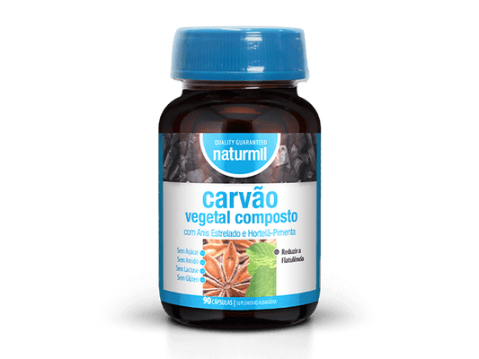 Carvão Vegetal Ativado - Carvão Vegetal Composto da Naturmil (90 cápsulas)