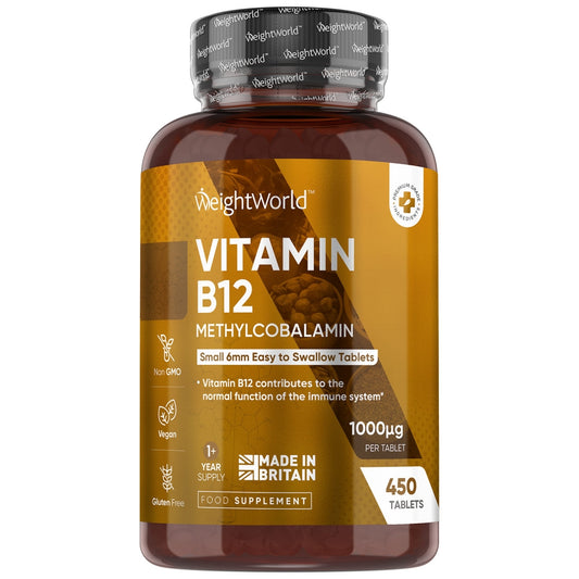 Vitamina B12 1000mcg da WeightWorld (450 comprimidos veganos)